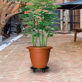 Plant Trolley with Wheels Diameter 11.8" Black 374.8 lb