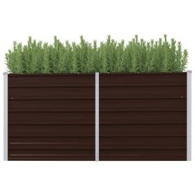 Garden Raised Bed Brown 63"x15.7"x30.3" Galvanized Steel