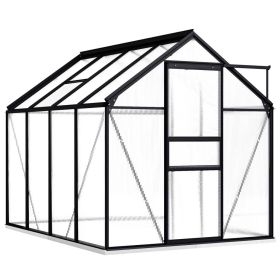 Greenhouse with Base Frame Anthracite Aluminum 51.1 ftÂ²