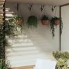 Hanging Basket Brackets with Planters 4 pcs Black Steel