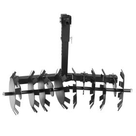 ATV Disc Harrow 32" Cut Width Disc Plow Harrow ATV Tiller with 2" Receiver Mount for ATV UTV (Black)