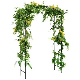 Garden Arch Arbor Trellis with Gate Patio Plant Stand Archway