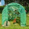 Large Gardening Walk in Green House;  with Waterproof PE Cover and Zipper Door;  Plant Green House