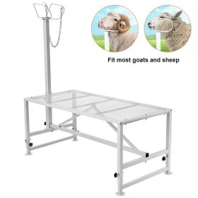 VEVOR Goat & Sheep Stand, 47x23 inch Livestock Stand, Metal Livestock Milking and Shearing Stand 21" to 33" Adjustable Height