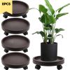 8-piece set of 11.42-inch circular plant rack with 4 lockable wheels, heavy-duty rolled plant rack with large capacity