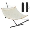 VEVOR Double Quilted Fabric Hammock Two Person Hammock with Stand 480lb Capacity