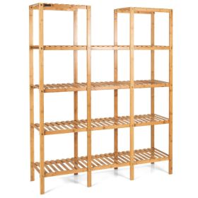 Multifunctional Bamboo Shelf Flower Plant Display Stand