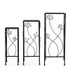 3 Pieces Flower Pots Display Rack with Vines and Crystal Floral Accents Square