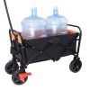 Mini Folding Wagon Garden Shopping Beach Cart (brake+orange+black)