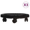 Plant Trolleys with Wheels 3 pcs Diameter 11.8" Black 374.8 lb