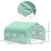 11.5' x 10' x 7' Outdoor Portable Walk-In Tunnel Greenhouse with Windows-Deep Green