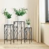 3 Pieces Flower Pots Display Rack with Vines and Crystal Floral Accents Square