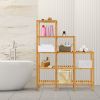 Multifunctional Bamboo Shelf Display Organizer