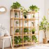 Multifunctional Bamboo Shelf Flower Plant Display Stand