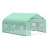 11.5' x 10' x 7' Outdoor Portable Walk-In Tunnel Greenhouse with Windows-Deep Green