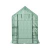 Mini Walk-in Greenhouse Indoor Outdoor -2 Tier 8 Shelves- Portable Plant Gardening Greenhouse (56L x 56W x 76H Inches)