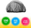 100 Pack Black Micro Nylon Hairnets 18" Size Disposable Black Hairnets with Elastic Edge Mesh. Stretchable Hairnet Caps for Food Service; Cooking; Ind