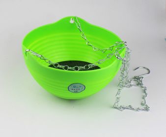 Self-Watering Pot with Drainer Indoor Outdoor Hanging Planter (Color: green)