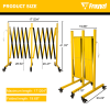 Metal Expandable Barricade,Folding Security Gate Safety Barrier with Casters,Mobile Barrier Gate, Adjustable Traffic Fence for Road Construction