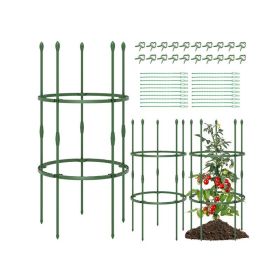 40"/60" Tall Plant Support Stands with Clips and Ties (Color: green, size: S)