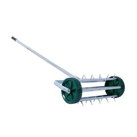 Heavy Duty Rolling Lawn Aerator for Garden (Color: Silver, Type: Garden Tools)