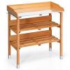 Garden Wooden Potting Bench Work Station with Hook