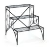 2-Tier Stair Style Metal Plant Stand for Indoor and Outdoor