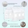 Walk-in Tunnel Greenhouse with Watering System Heavy Duty Portable Green House Protect Gardening Plants 1 Zipper Mesh Door, 8 Roll-up Windows